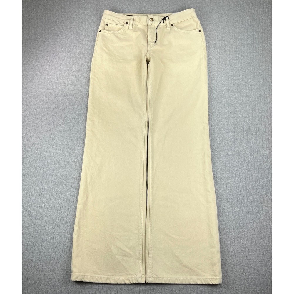 New Zara Bootcut Low Rise  Full Length Jeans Womens 6/31x34 Beige Tan Denim‎